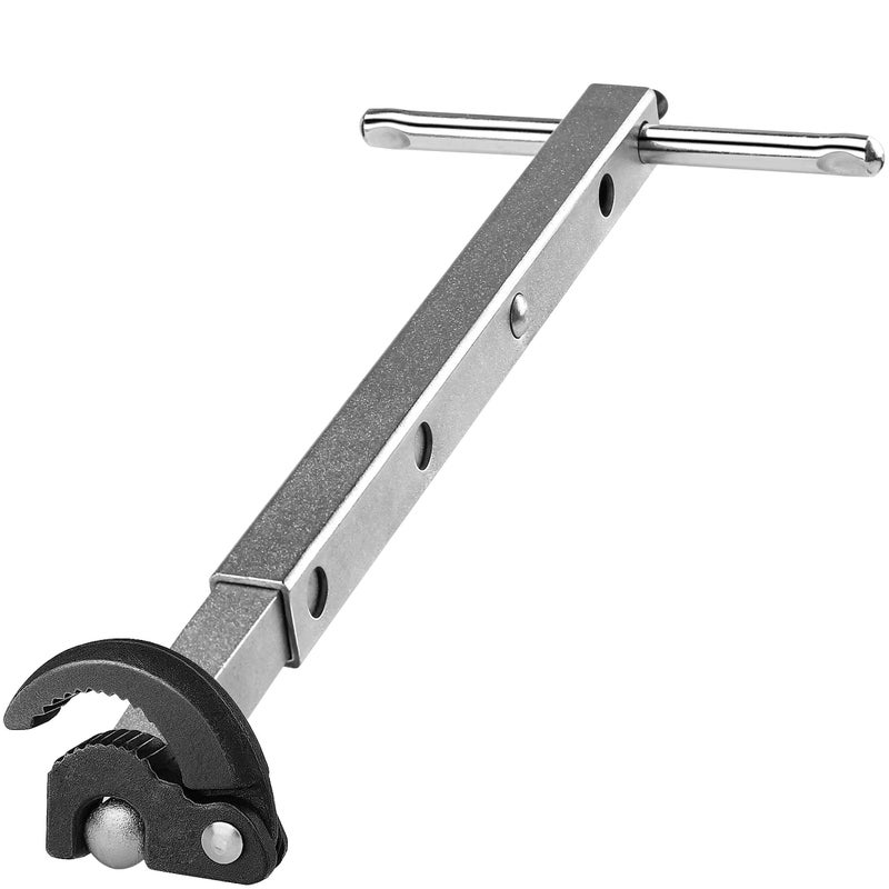 HAUTMEC Telescoping Basin Wrench, Sink Wrench, 3/8" to 1-1/4" Jaw Capacity, 10" to 17" Extendable Handle, Steel Sink Faucet Remover PL0025 - Image 1